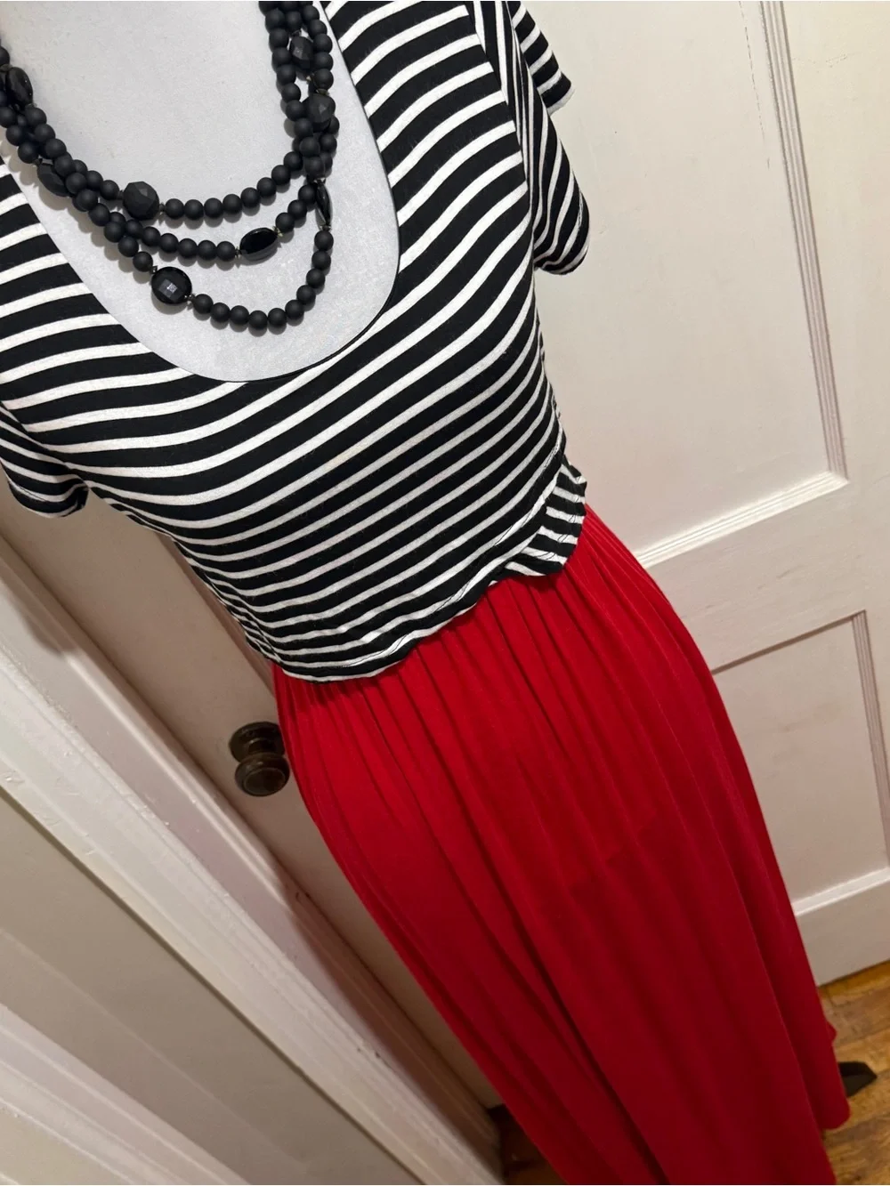 Espresso Women's XL Red Pleated Maxi Dress